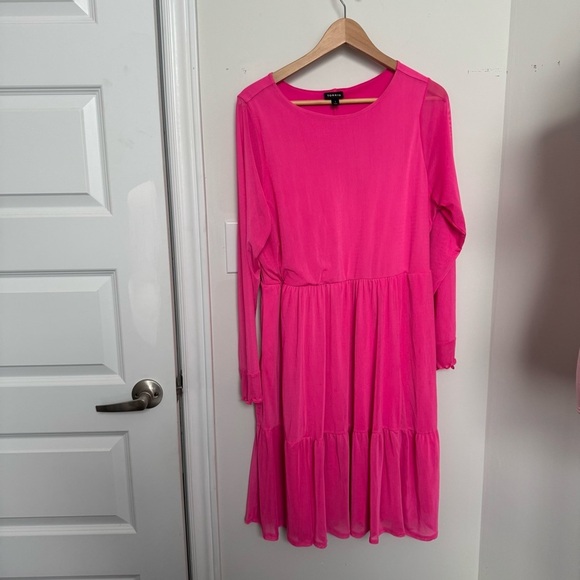 Torrid Elegant Pink Dress long sleeve 1X - Picture 2 of 7
